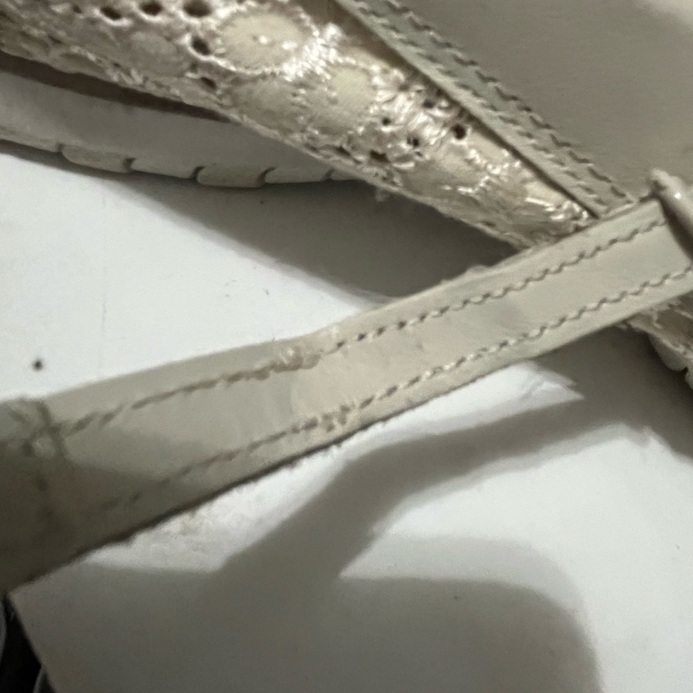 Skechers Active Bikers Luxe Off White Lace Z Strap Mary Jane Shoes Women's 9.5 - Picture 14 of 16